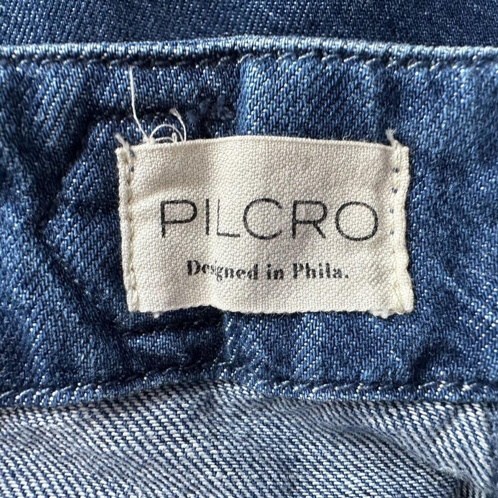 Anthropologie Pilcro Womens 29 Tall Jeans Mid Rise Pleated Trouser Jeans Crop - Picture 7 of 10